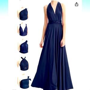 Dark Blue convertible halter maxi